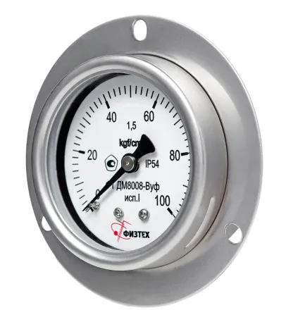 Вакуумметры, мановакуумметры, манометры общетехнические пылевлагозащищенные ДВ8008-ВУф, ДА8008-ВУф, ДМ8008-ВУф исп 1 Без заполнения
