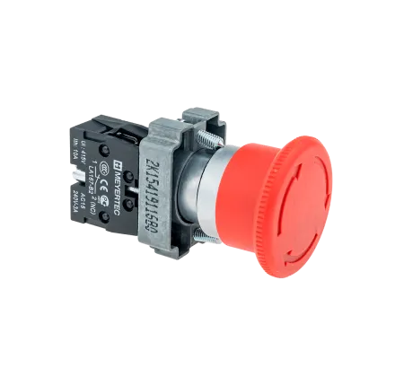 Кнопка грибовидная, возврат поворотом, 1NC красный 40 мм