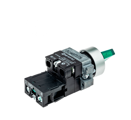 Переключатель с подсветкой, с фиксацией, 220V AC/DC, зеленый, 2 положения, 1NO